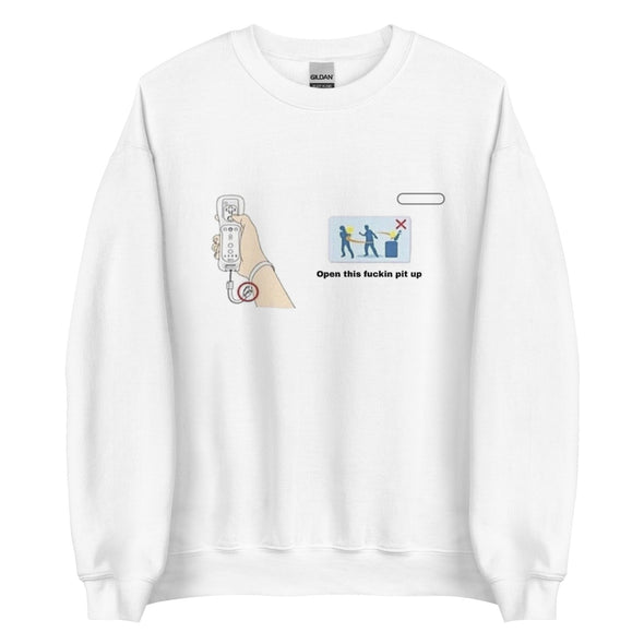 Open This Wii Pit Crewneck